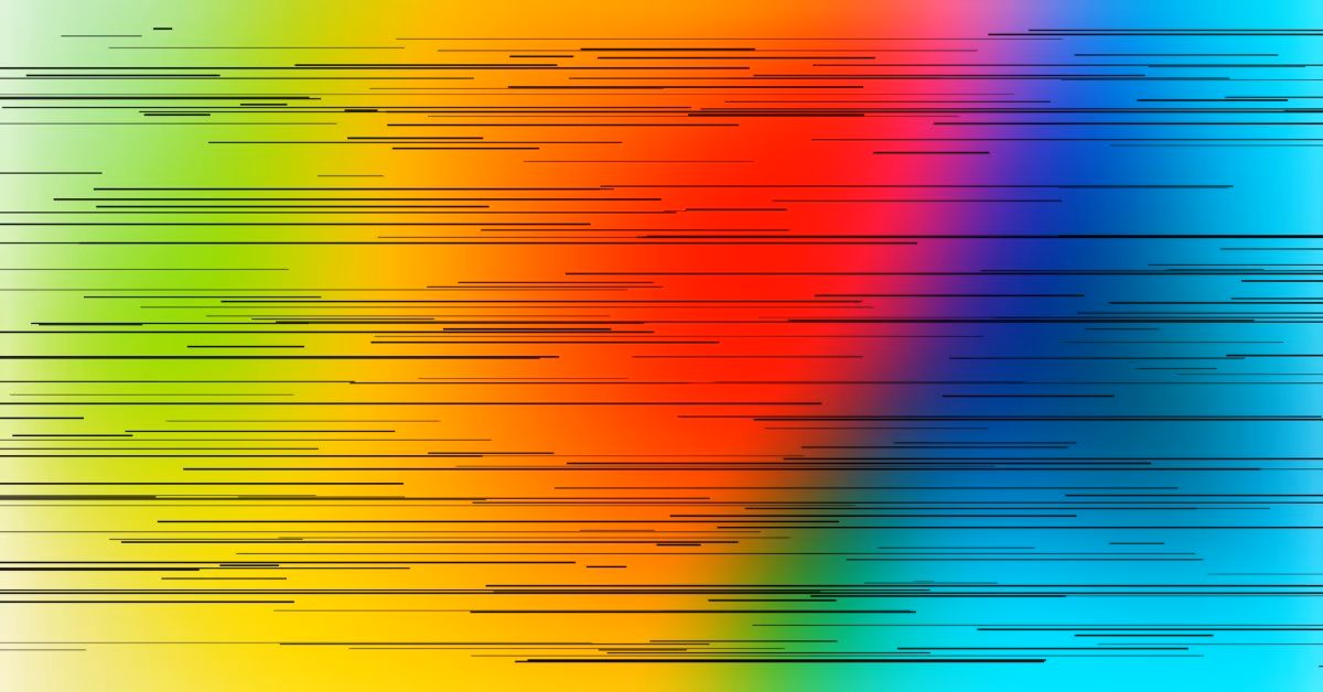 Abstraktes Muster aus waagerechten Streifen in Regenbogenfarben