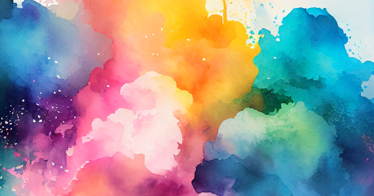 Aquarell in leuchtenden Regenbogenfarben