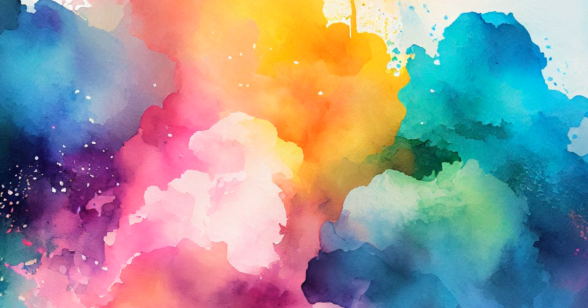 Aquarell in leuchtenden Regenbogenfarben