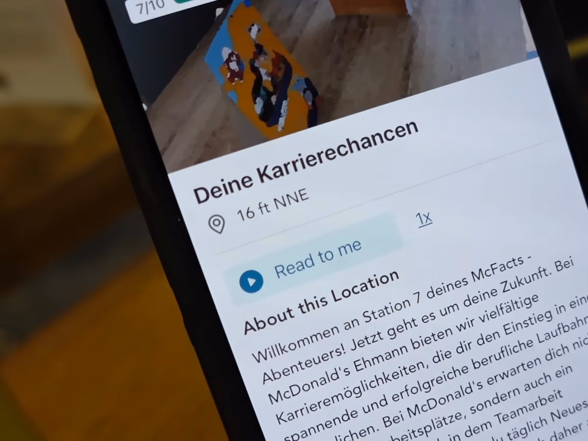 Station 7 stellt in der App die Karrierechancen bei McDonald’s Ehmann vor